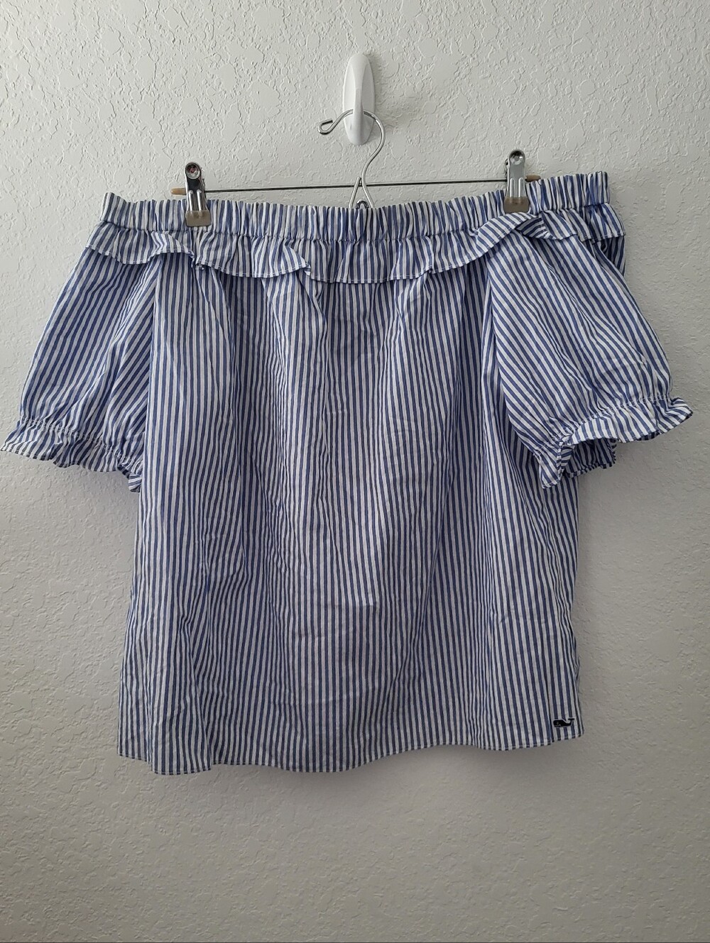 Vineyard Vines For Target Striped Off The Shoulder Blue & White Top